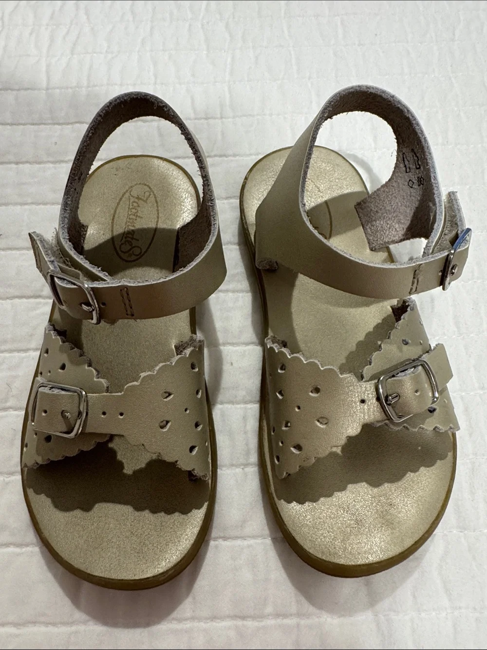 Toddler Girl Gold Footmate Sandals